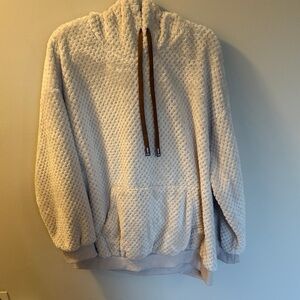 Men's Cream Plush Crewneck Hoodie Sweater